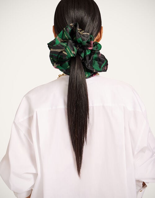 la doublej Giga Scrunchie Bamboo Black in Jacquard