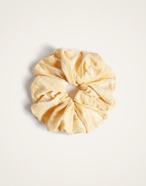 La Doublej Giga Scrunchie Iris Yellow In Jacquard
