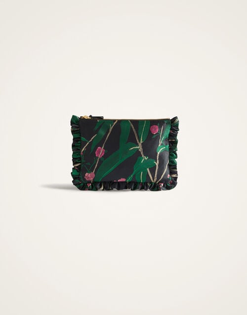 La Doublej Hand Pochette Bamboo Black In Jacquard