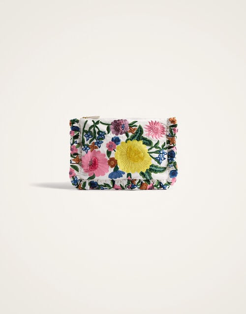 La Doublej Hand Pochette Caper Ivory In Embroidery