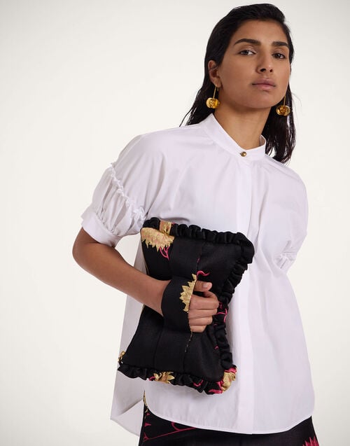 la doublej Hand Pochette Derby Black in Jacquard