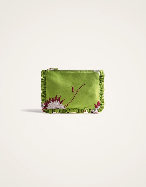 La Doublej Hand Pochette Derby Lime In Jacquard
