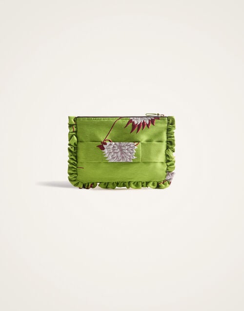 La Doublej Hand Pochette Derby Lime In Jacquard