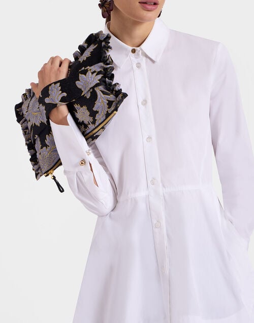 La Doublej Hand Pochette Lark Black In Jacquard