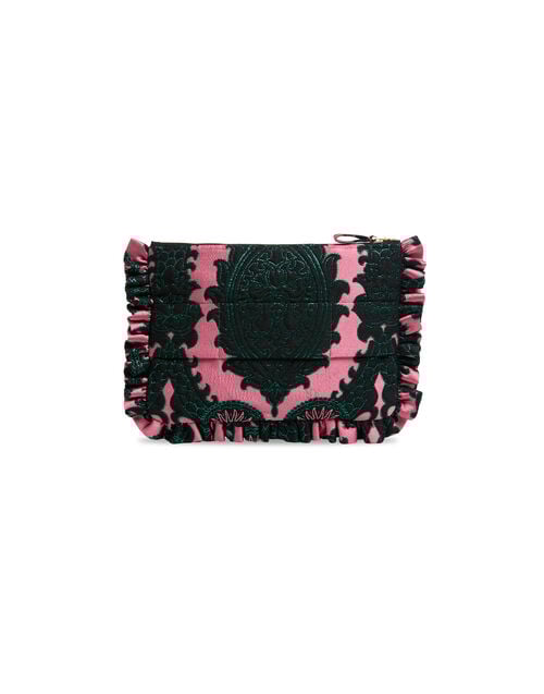 La Doublej Hand Pochette Oltrarno Pink In Jacquard