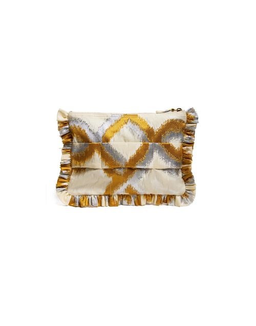 La Doublej Hand Pochette Tackle Gold In Jacquard
