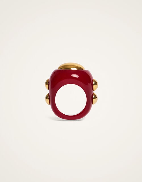 La Doublej Hathor Ring Solid Red In Acrylic Resin