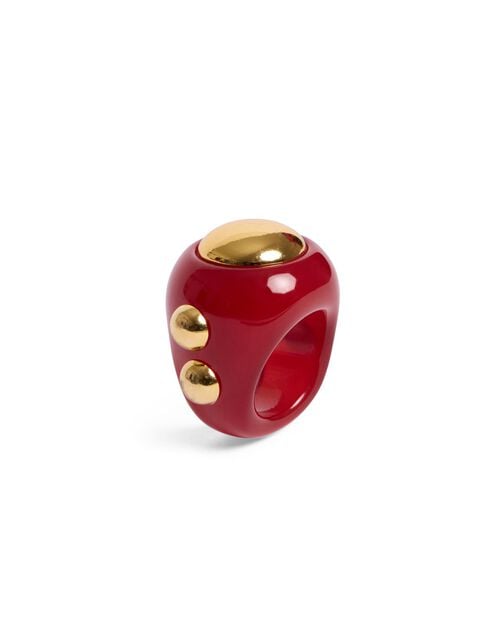 La Doublej Hathor Ring Solid Red In Acrylic Resin