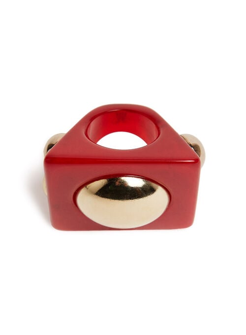 La Doublej Hathor Square Ring Red In Acrylic Resin