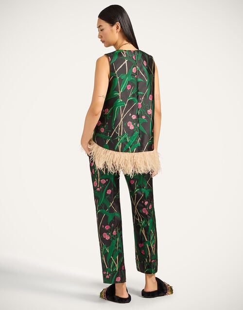 La Doublej Hendrix Pants Bamboo Black In Jacquard