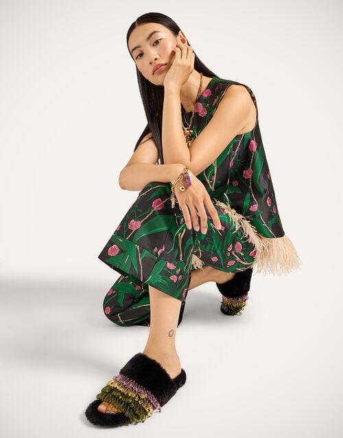 La Doublej Hendrix Pants Bamboo Black In Jacquard