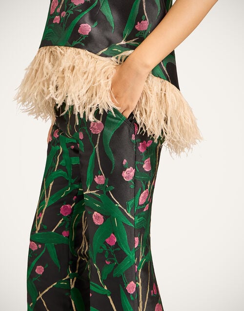 La Doublej Hendrix Pants Bamboo Black In Jacquard