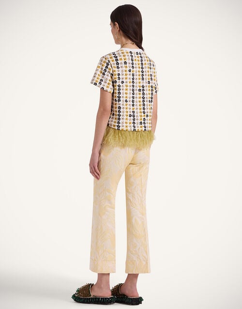 La Doublej Hendrix Pants Iris Yellow In Jacquard