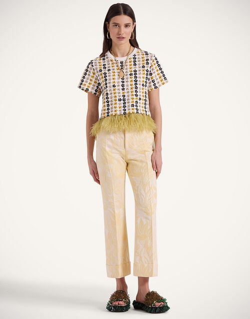 La Doublej Hendrix Pants Iris Yellow In Jacquard