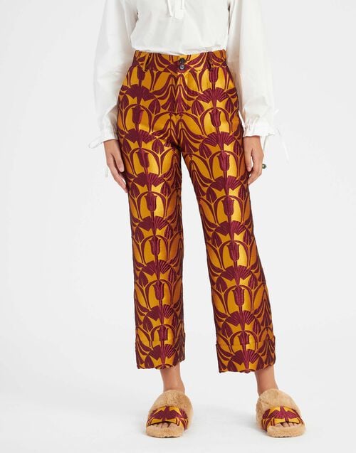 La Doublej Hendrix Pants Papyrus Gold In Jacquard