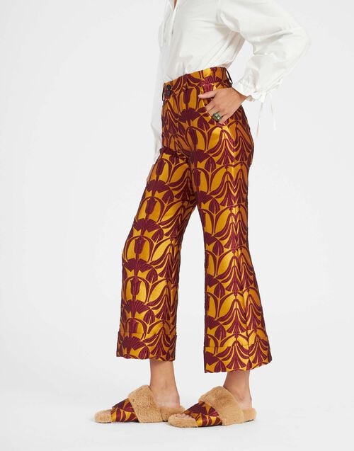 La Doublej Hendrix Pants Papyrus Gold In Jacquard