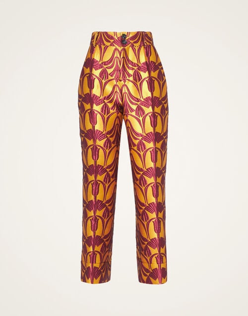 La Doublej Hendrix Pants Papyrus Gold In Jacquard