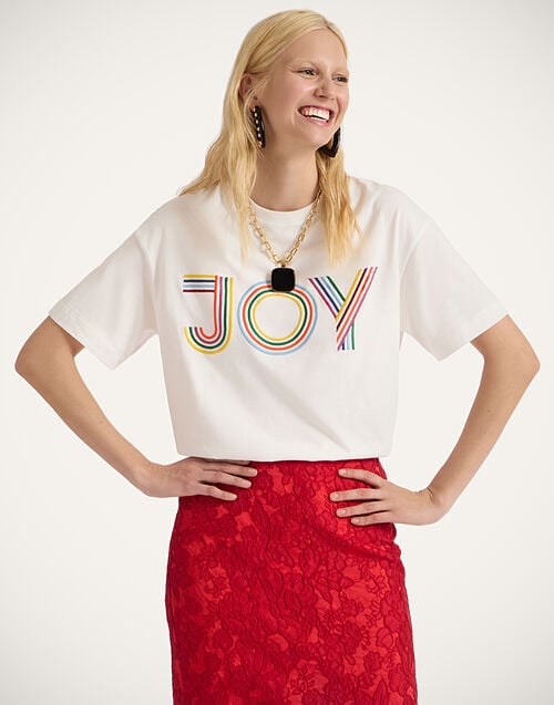 la doublej House T-Shirt Joy Off White in Jersey