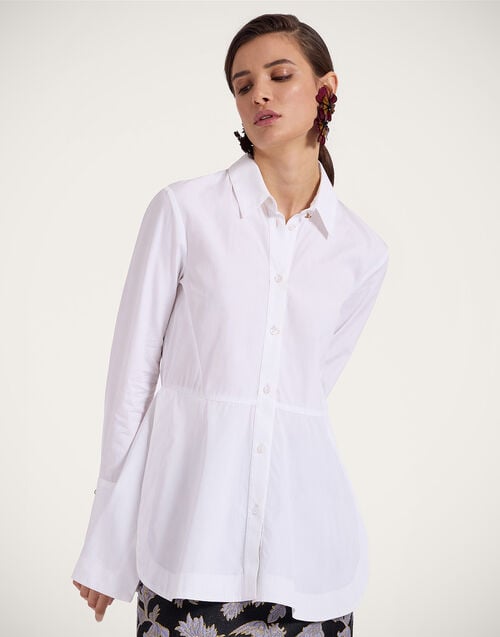 la doublej Iris Shirt Solid White in Tailor Poplin