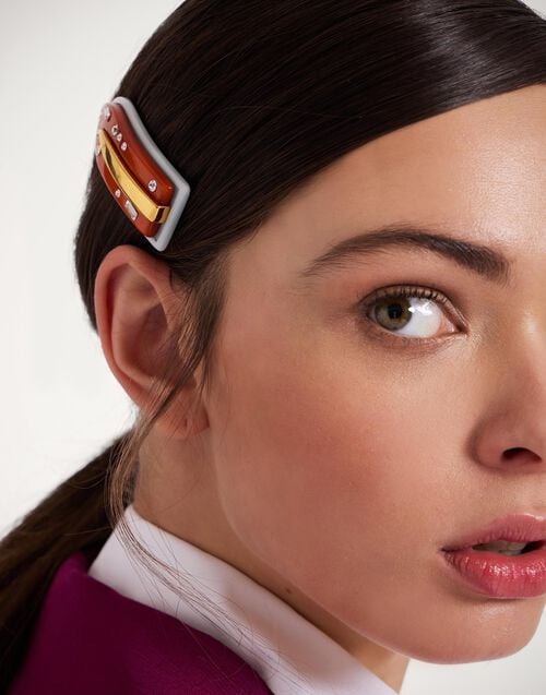 La Doublej Jazzy Salon Clip Solid Orange In Resin