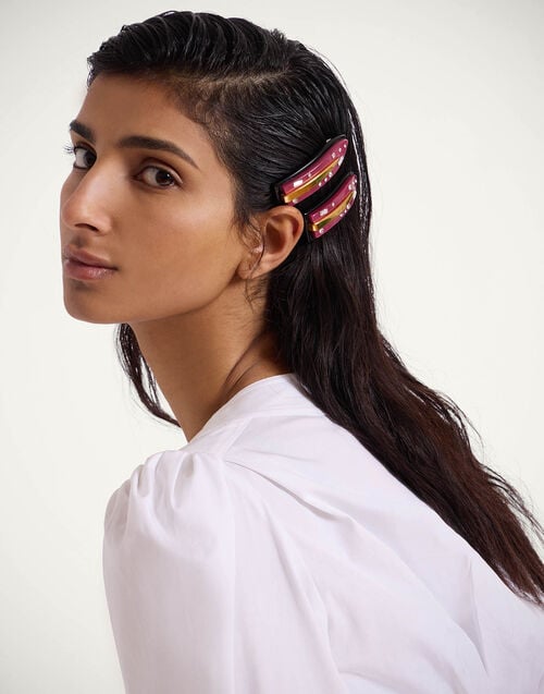 La Doublej Jazzy Salon Clip Solid Purple In Resin