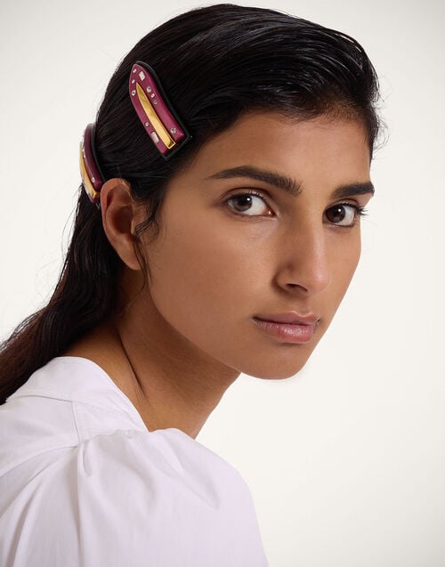 la doublej Jazzy Salon Clip Solid Purple in Resin