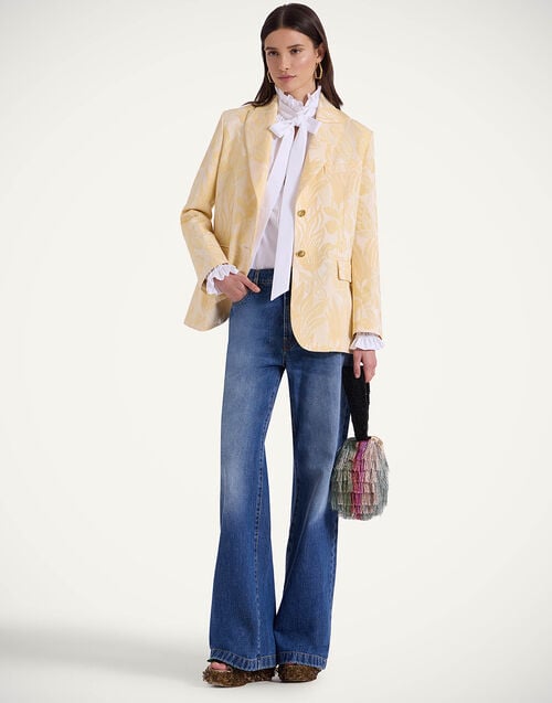 La Doublej Jones Jacket Iris Yellow In Jacquard
