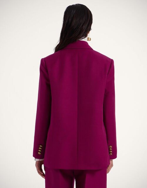 La Doublej Jones Jacket Solid Purple In Cady Wool