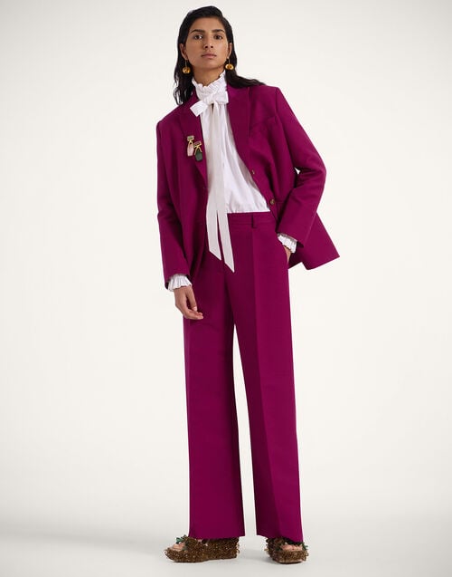 La Doublej Jones Jacket Solid Purple In Cady Wool