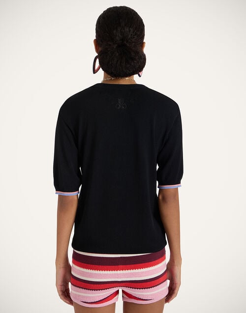 La Doublej Joy Tee Joy Black In Viscose Jersey
