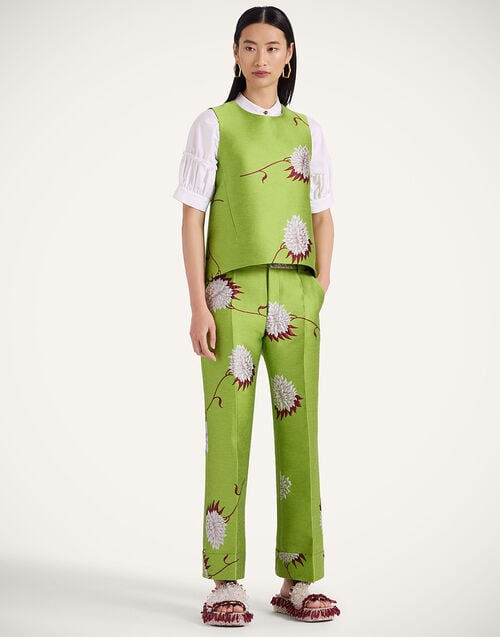 La Doublej La Scala Top Derby Lime In Jacquard