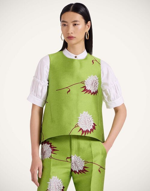 la doublej La Scala Top Derby Lime in Jacquard