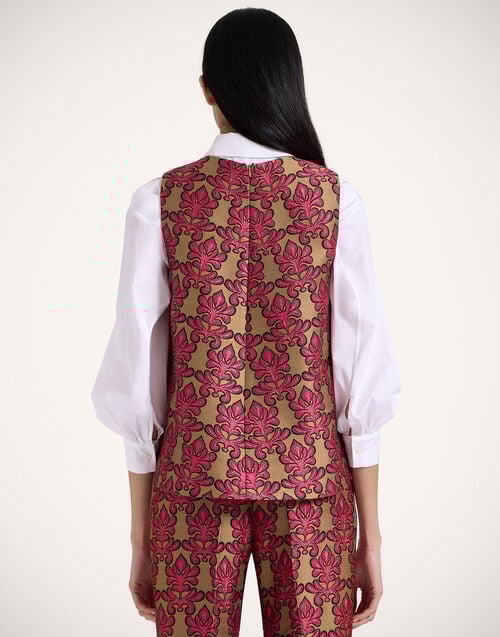 La Doublej La Scala Top Herald Fuchsia In Jacquard