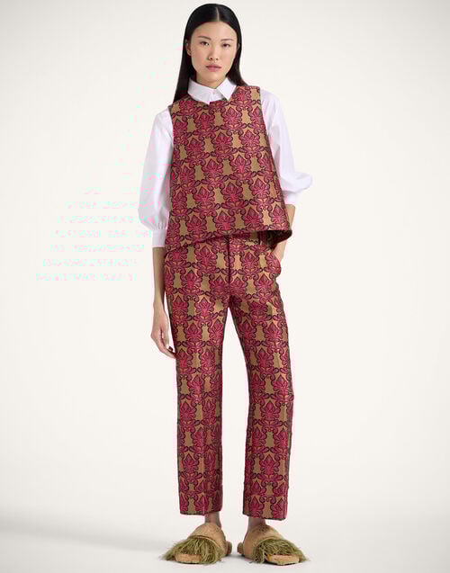 La Doublej La Scala Top Herald Fuchsia In Jacquard