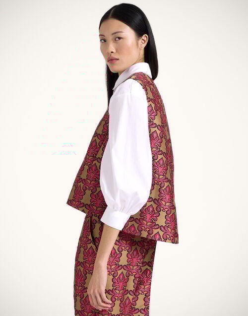 La Doublej La Scala Top Herald Fuchsia In Jacquard