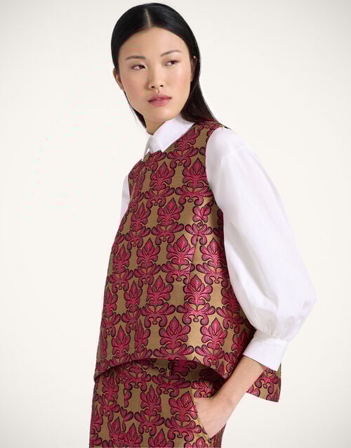 la doublej La Scala Top Herald Fuchsia in Jacquard