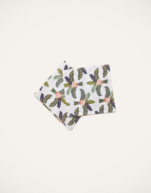 La Doublej Large Napkins Set Of 2 Palms In Linen