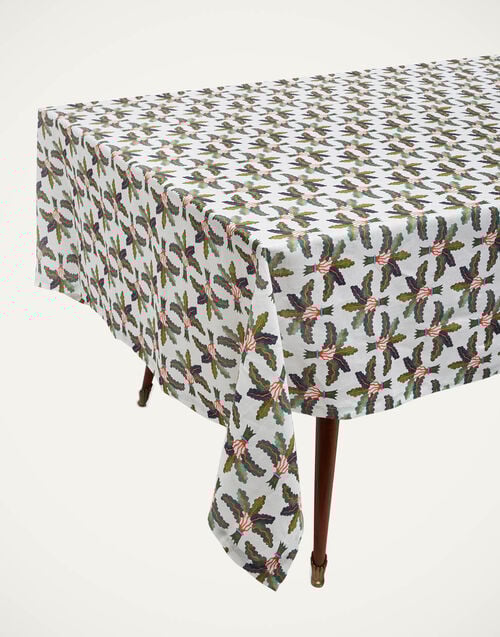 La Doublej Large Tablecloth Linen Palms In Linen