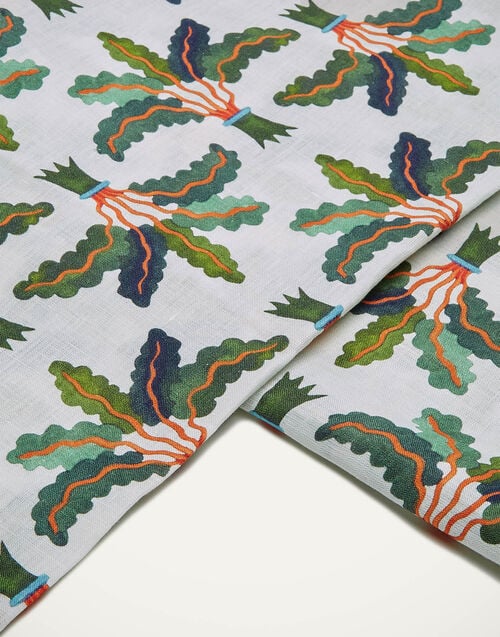 La Doublej Large Tablecloth Linen Palms In Linen