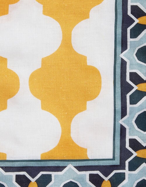 La Doublej Large Tablecloth Plaza Yellow In Linen