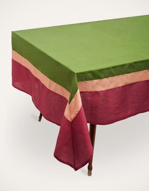 La Doublej Large Tablecloth Rainbow Bosco In Linen