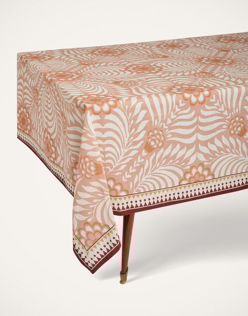 La Doublej Large Tablecloth Tudor Pink In Linen