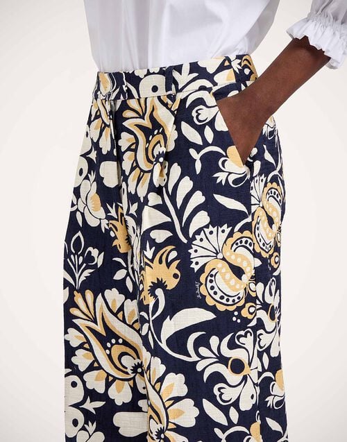 La Doublej Loose Pants Selva Blue In Rustic Cotton