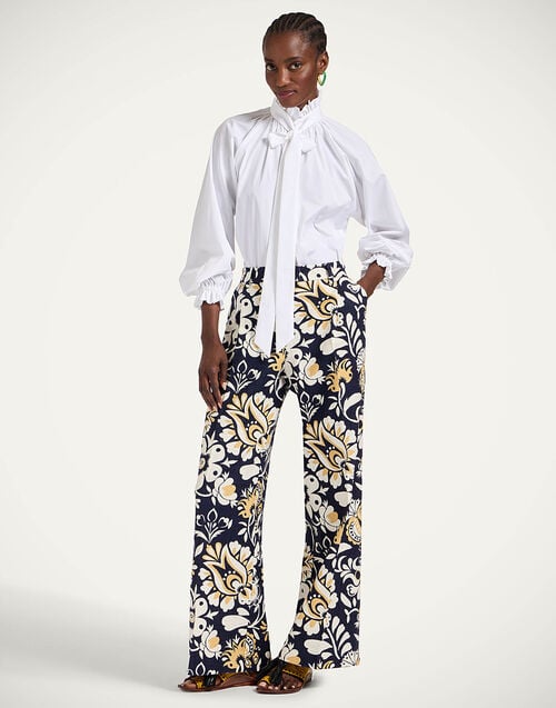 la doublej Loose Pants Selva Blue in Rustic Cotton