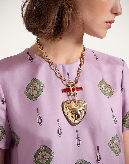 La Doublej Love Necklace 24k Gold Plate & Carnelian