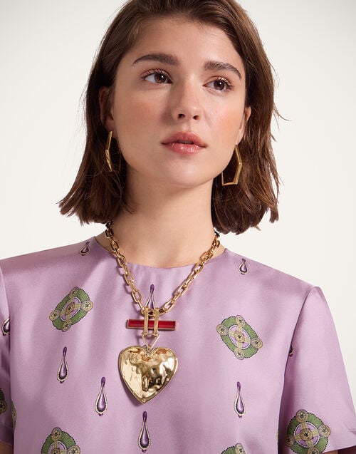 la doublej Love Necklace 24k Gold Plate & Carnelian