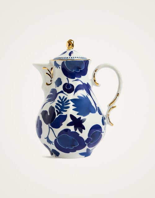 la doublej Mama Teapot Wildbird Blue in Porcelain