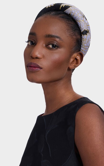 la doublej Medici Headband Lark Black in Jacquard