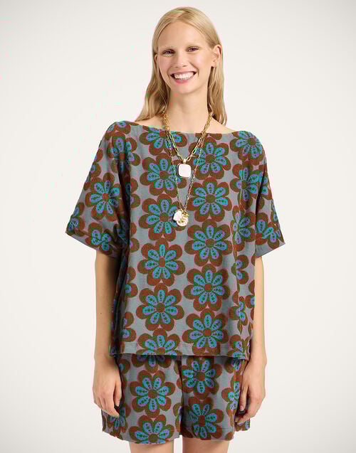 la doublej Meditation Tee Caper Rust in Terrycloth