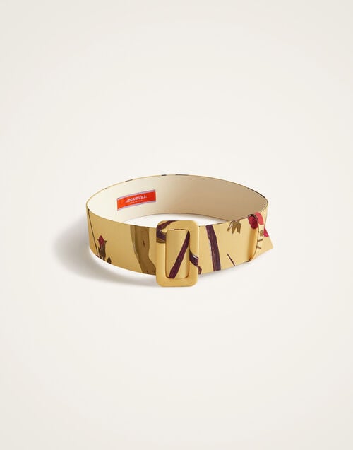 La Doublej Medium Belt Bamboo Yellow In Twill